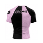 Pink & Black BJJ rash guard | Compression top for grappling - BJJ OUTLET