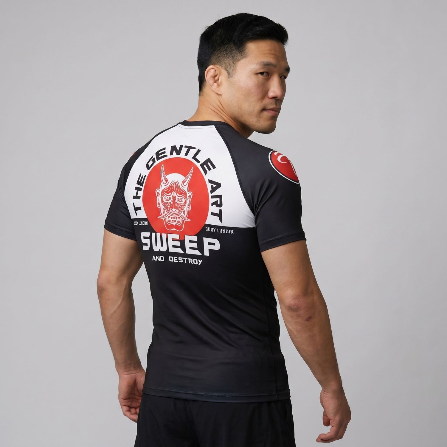 BJJ Rash Guard Short Sleeve - Hannya - No - Gi Jiu Jitsu & MMA Compression Top - BJJ OUTLET