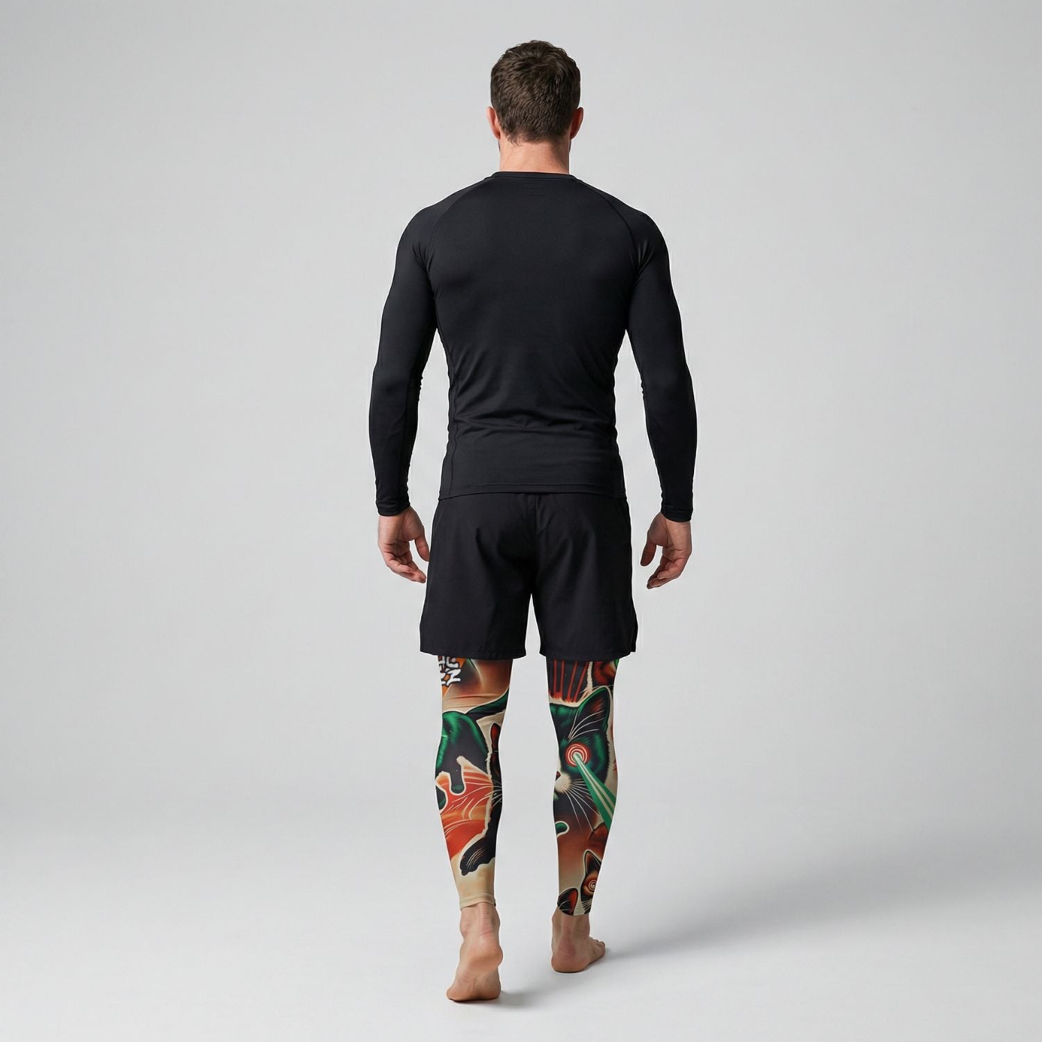 BJJ Spats - Laser Cats - Men's No - Gi Jiu Jitsu Compression Grappling Tights - BJJ OUTLET
