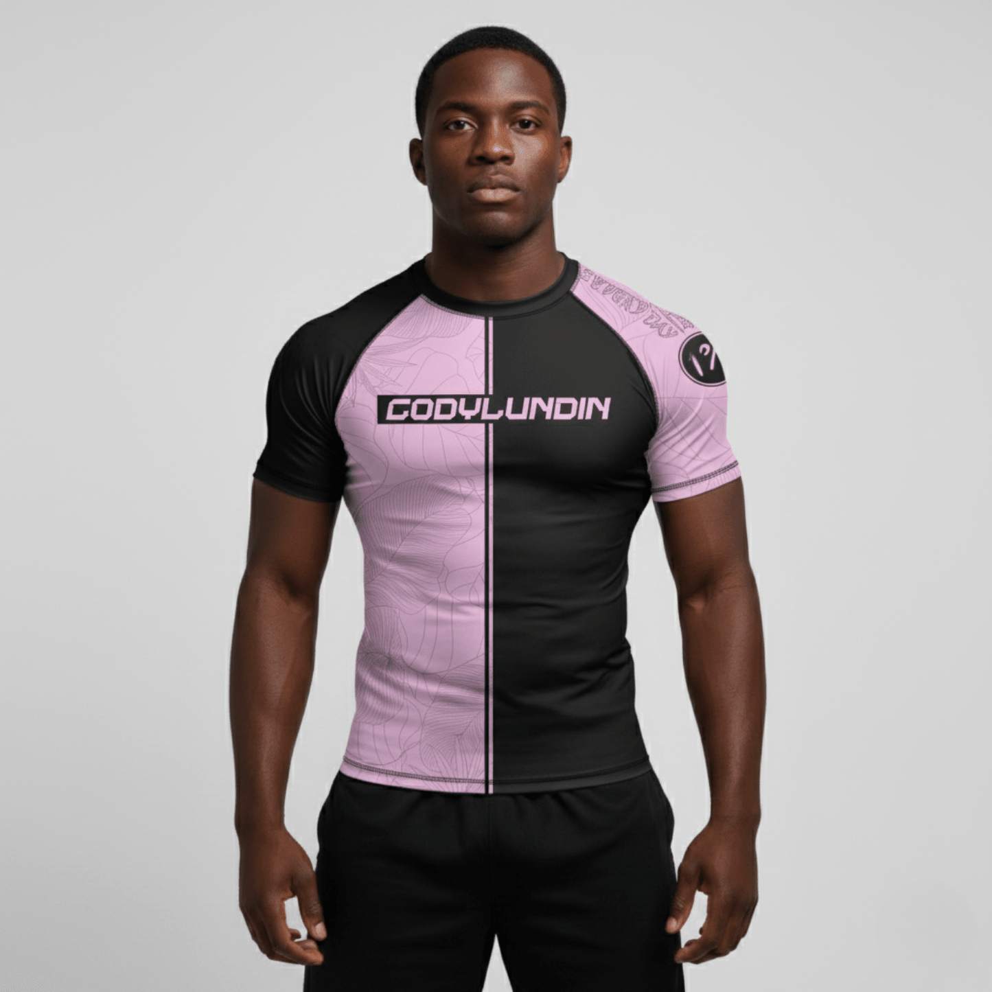 Pink & Black BJJ rash guard | Compression top for grappling - BJJ OUTLET
