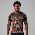 Laser Cats BJJ Rash Guard | Short Sleeve Compression Top For No - Gi Grappling - BJJ OUTLET