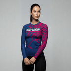 Pink + Blue women's BJJ rash guard | Grappling compression top - BJJ OUTLET