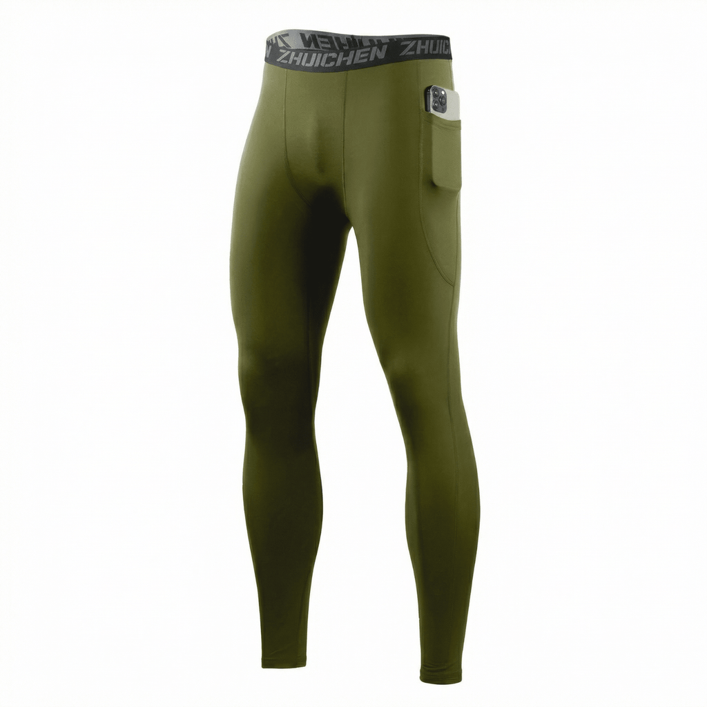 BJJ Spats - Army Green - Men's No - Gi Jiu Jitsu Compression Grappling Tights - BJJ OUTLET
