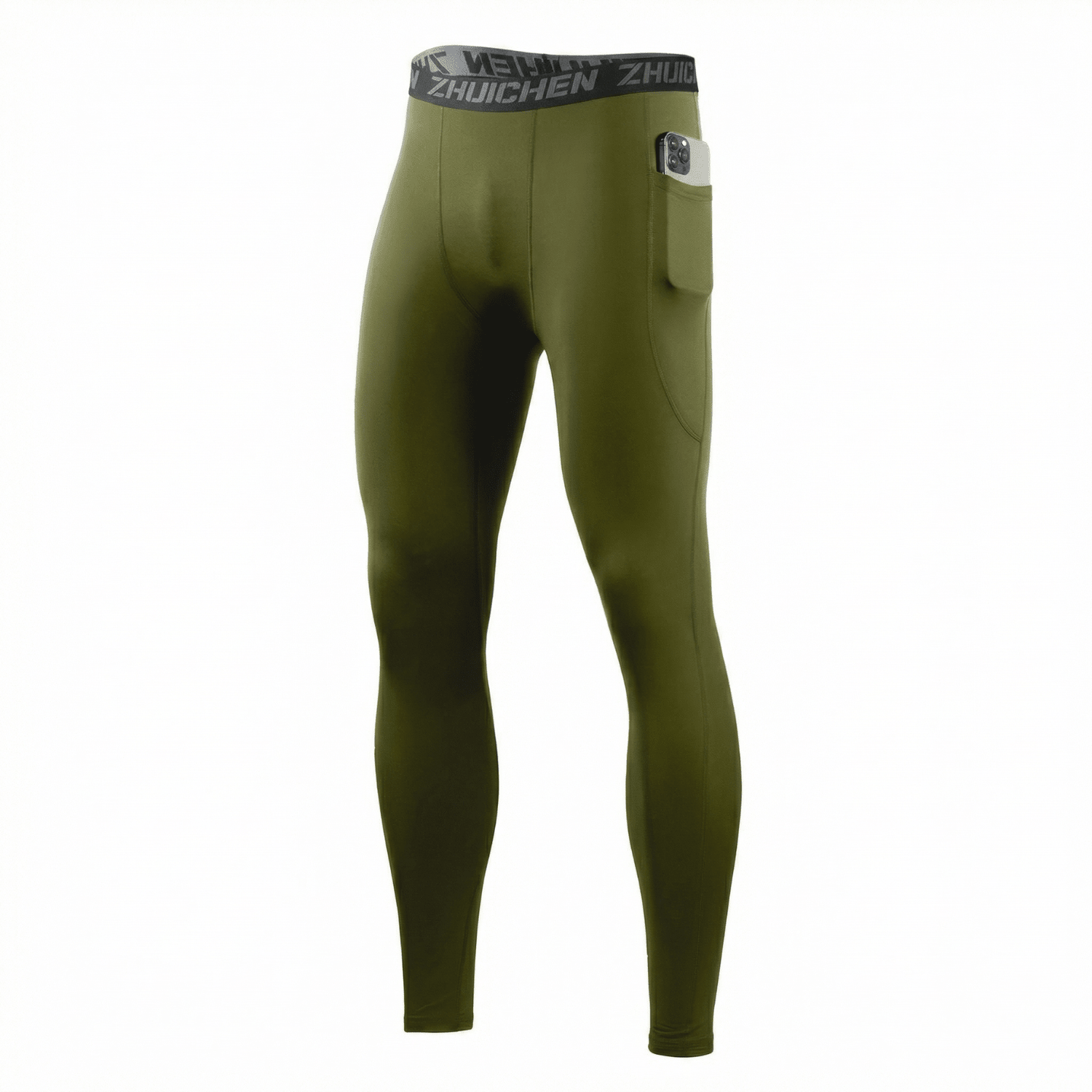 BJJ Spats - Army Green - Men's No - Gi Jiu Jitsu Compression Grappling Tights - BJJ OUTLET