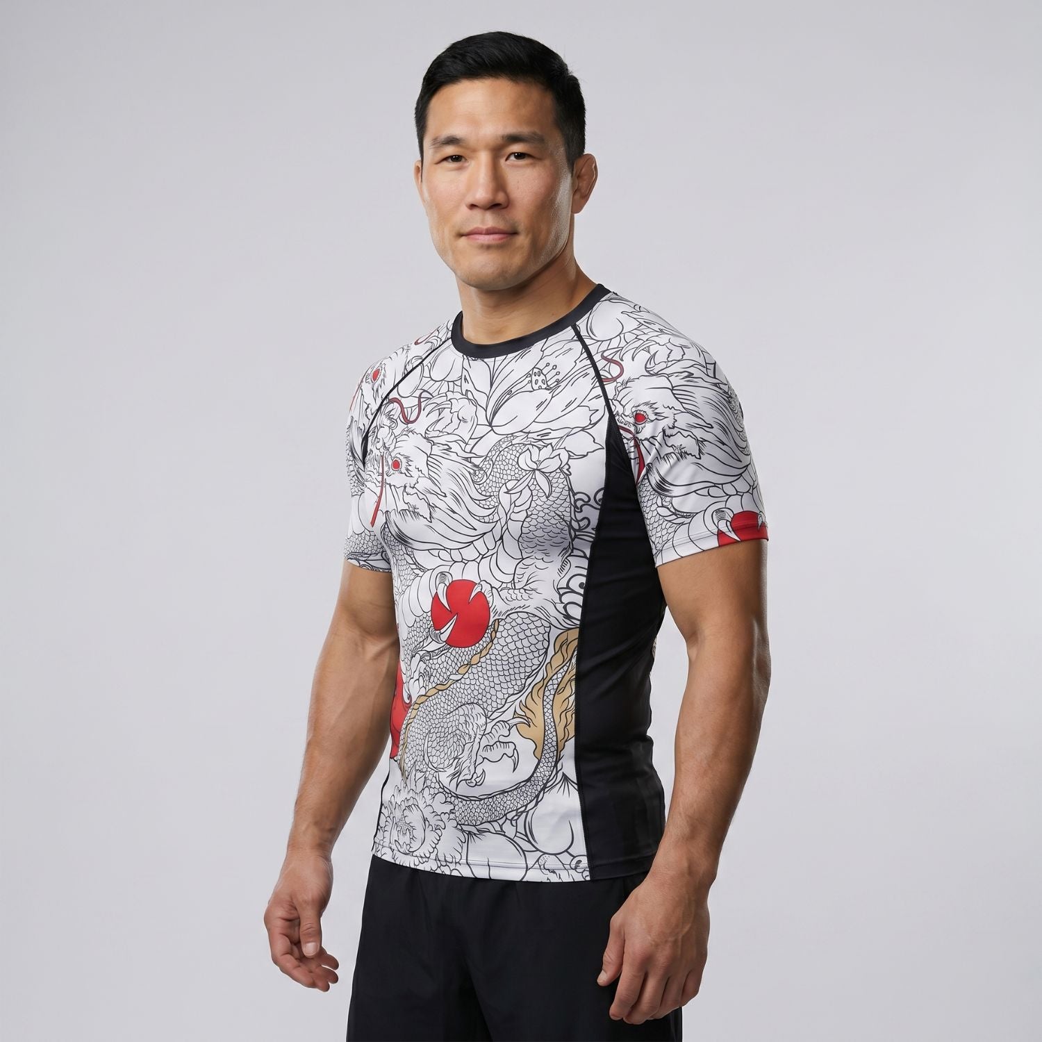 BJJ Rash Guard Short Sleeve - Irezumi - No - Gi Jiu Jitsu & MMA Compression Top - BJJ OUTLET