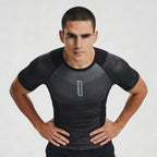 Obsidian Flow BJJ rash guard | Short sleeve compression top for BJJ, MMA & grappling - BJJ OUTLET