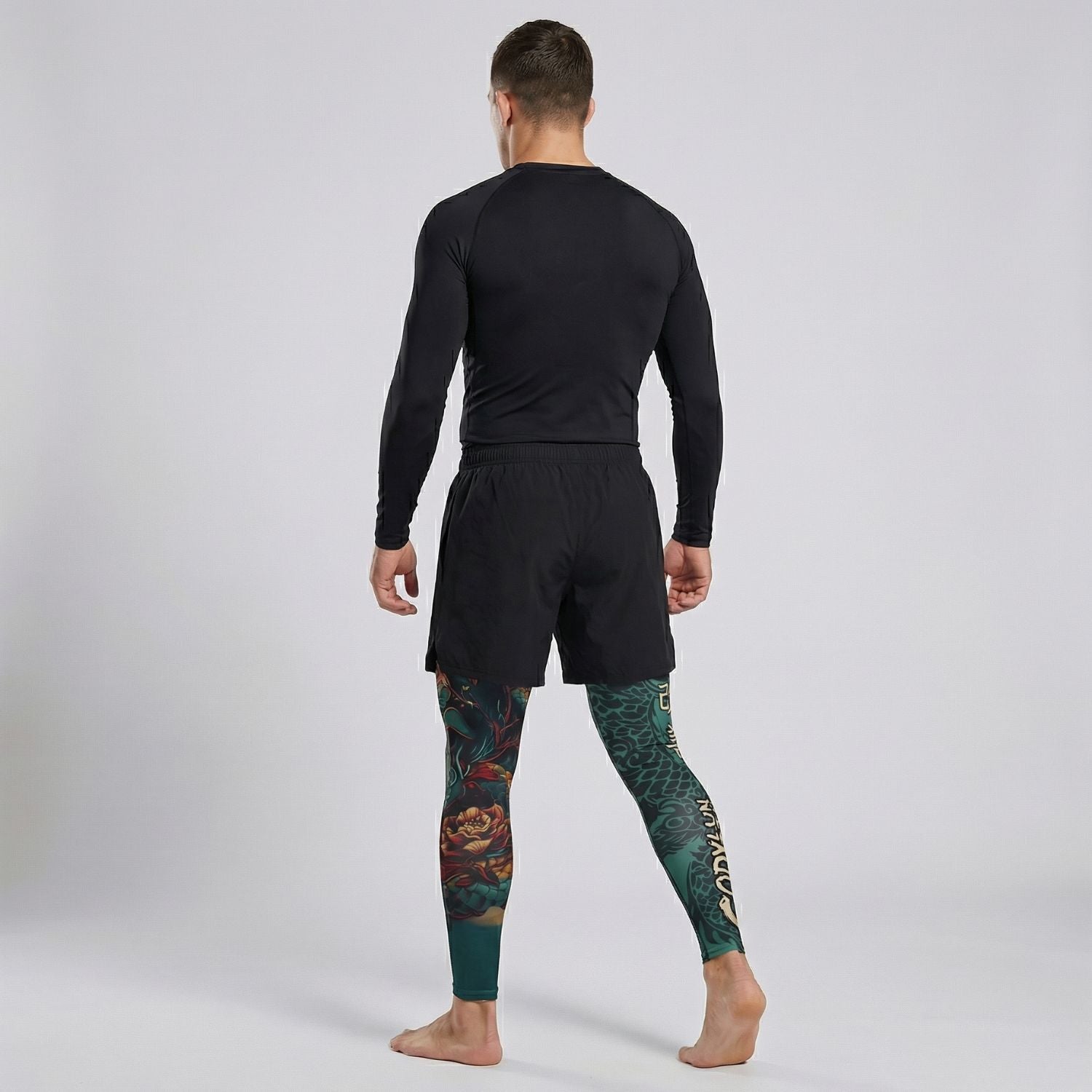Teal Skull BJJ Spats | Compression Tights For No - Gi Grappling - BJJ OUTLET