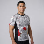 BJJ Rash Guard Short Sleeve - Irezumi - No - Gi Jiu Jitsu & MMA Compression Top - BJJ OUTLET