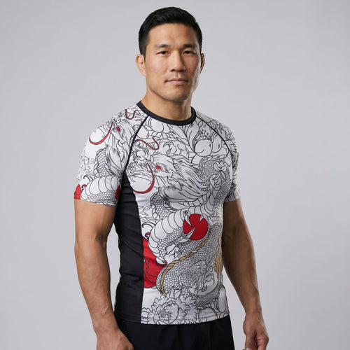 BJJ Rash Guard Short Sleeve - Irezumi - No - Gi Jiu Jitsu & MMA Compression Top - BJJ OUTLET