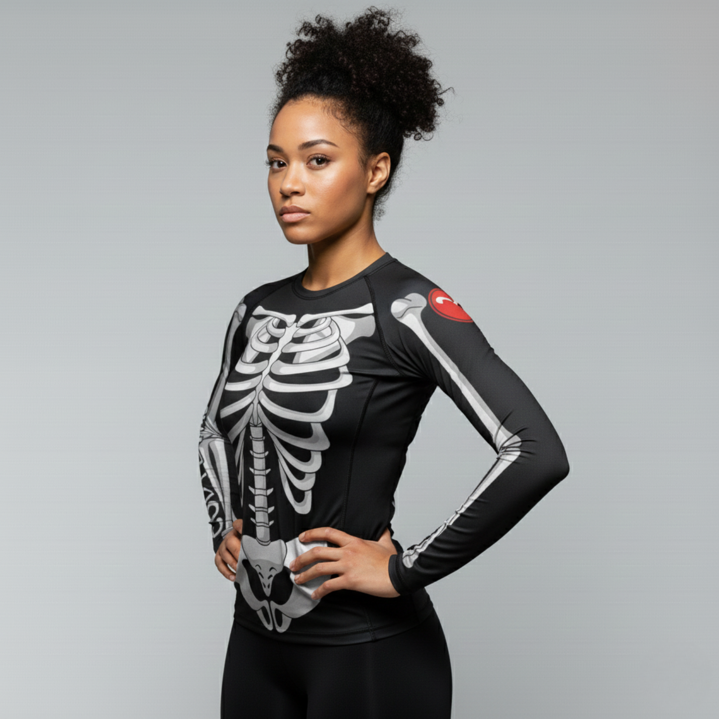 X-Ray women's BJJ rash guard | Long sleeve compression top for grappling