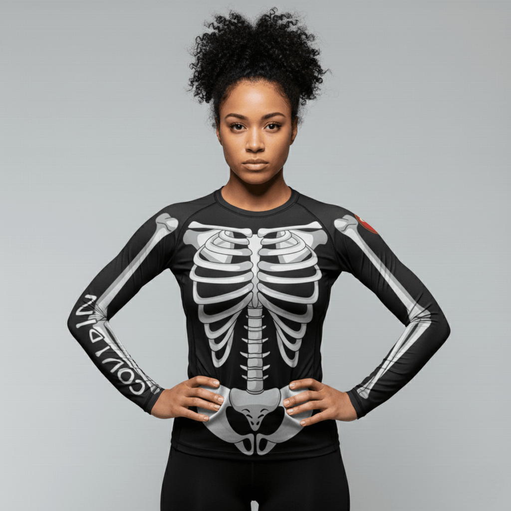 X - Ray women's BJJ rash guard | Long sleeve compression top for grappling - BJJ OUTLET