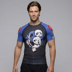 Hugging Panda BJJ rash guard | Short sleeve compression top for grappling - BJJ OUTLET