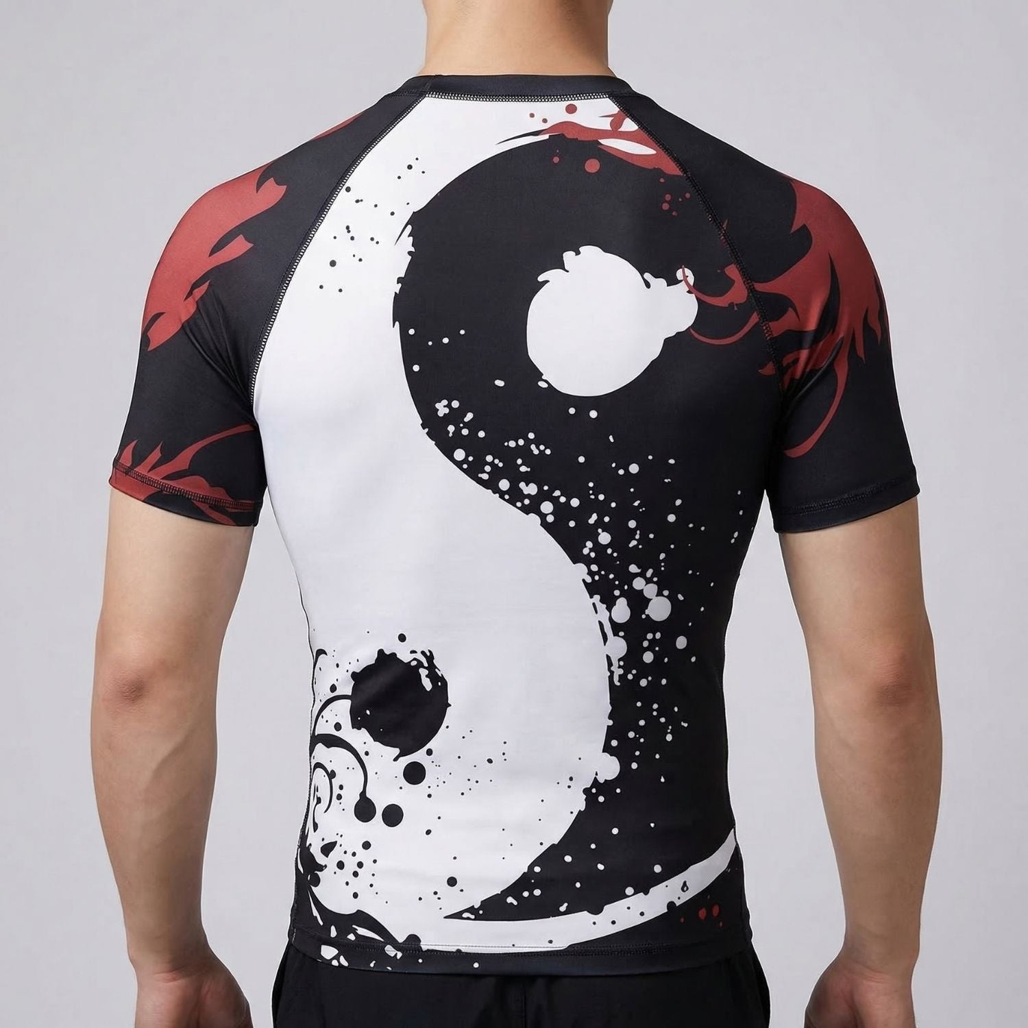 Yin Yang BJJ rash guard | Short Sleeve Compression Top For No - Gi Grappling - BJJ OUTLET