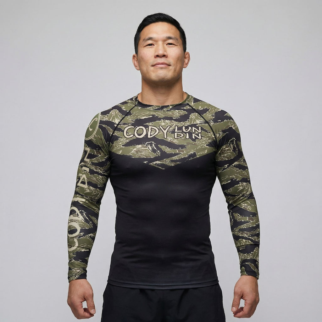 Camo BJJ rash guard men | Long sleeve compression top - BJJ OUTLET