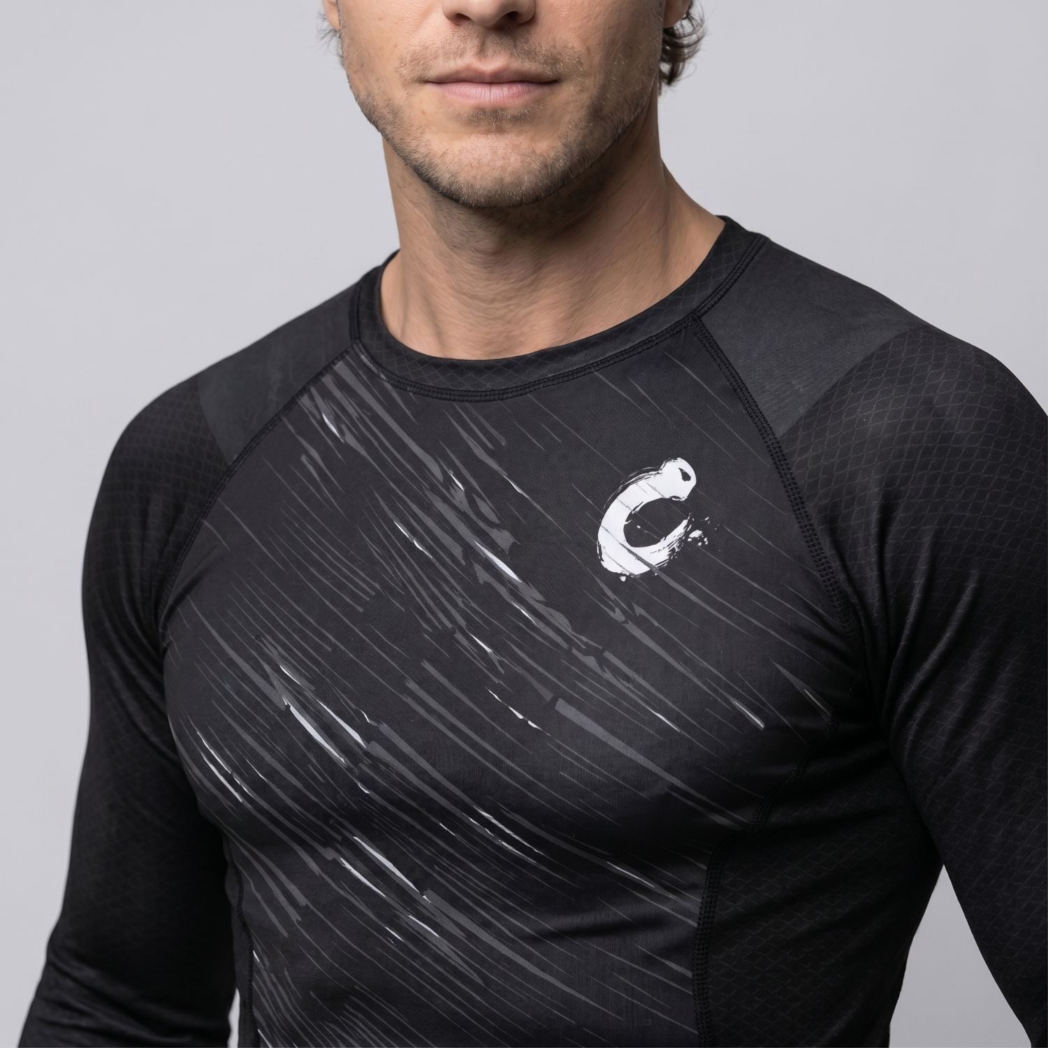 BJJ Rash Guard Long Sleeve - Black - Out - No - Gi Jiu Jitsu & MMA Compression Top - BJJ OUTLET