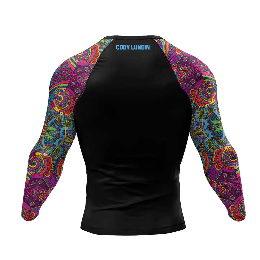 Aztec BJJ Rash Guard | Long Sleeve Compression Top For No-Gi Grappling