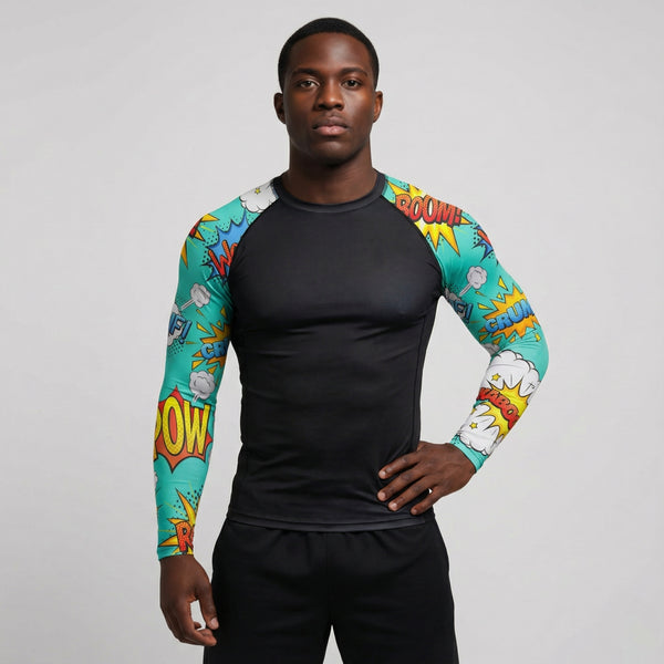 Ka - Pow BJJ rash guard | Long sleeve compression top - BJJ OUTLET