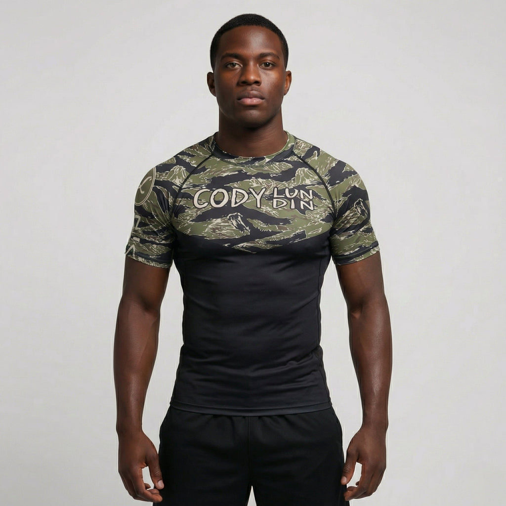 Camo BJJ rash guard | Compression top for grappling - BJJ OUTLET