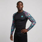 Floral BJJ rash guard | Long sleeve compression top - BJJ OUTLET