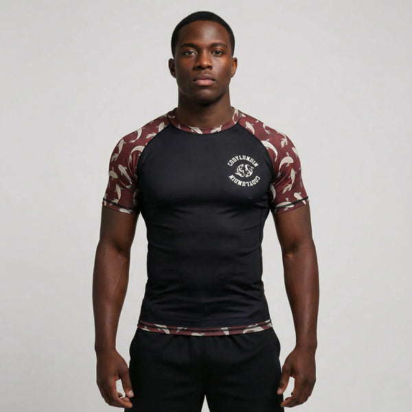 Red Koi BJJ rash guard | Short sleeve compression top for grappling - BJJ OUTLET