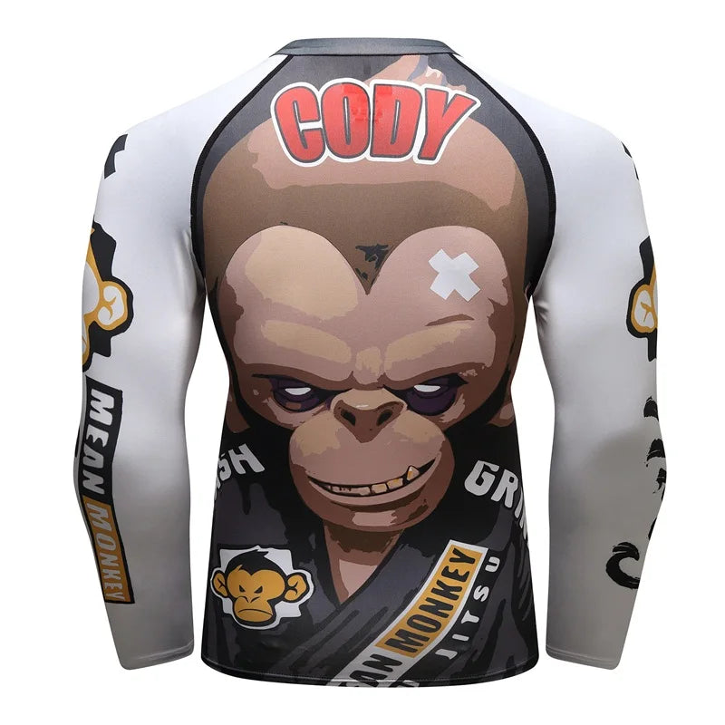Mean Monkey BJJ rash guard | Long sleeve compression top for grappling
