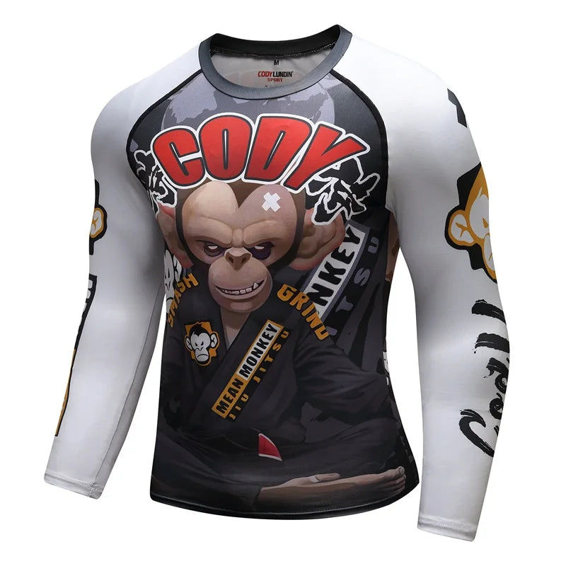 Mean Monkey BJJ rash guard | Long sleeve compression top for grappling