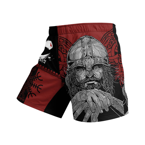 Red Viking grappling shorts | Fight shorts for BJJ & MMA - BJJ OUTLET