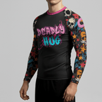 Deadly Hugs BJJ Rash guard | Long sleeve compression top for BJJ & no - gi grappling - BJJ OUTLET