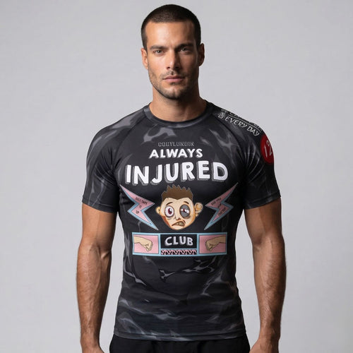 Always Injured Club BJJ rash guard | Compression top for grappling - BJJ OUTLET
