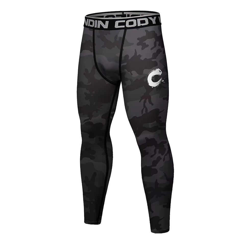 Black Camo BJJ Spats | Compression Tights For No-Gi Grappling