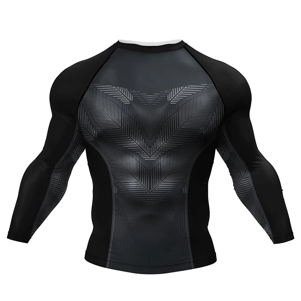 Black BJJ rash guard | Long sleeve compression top