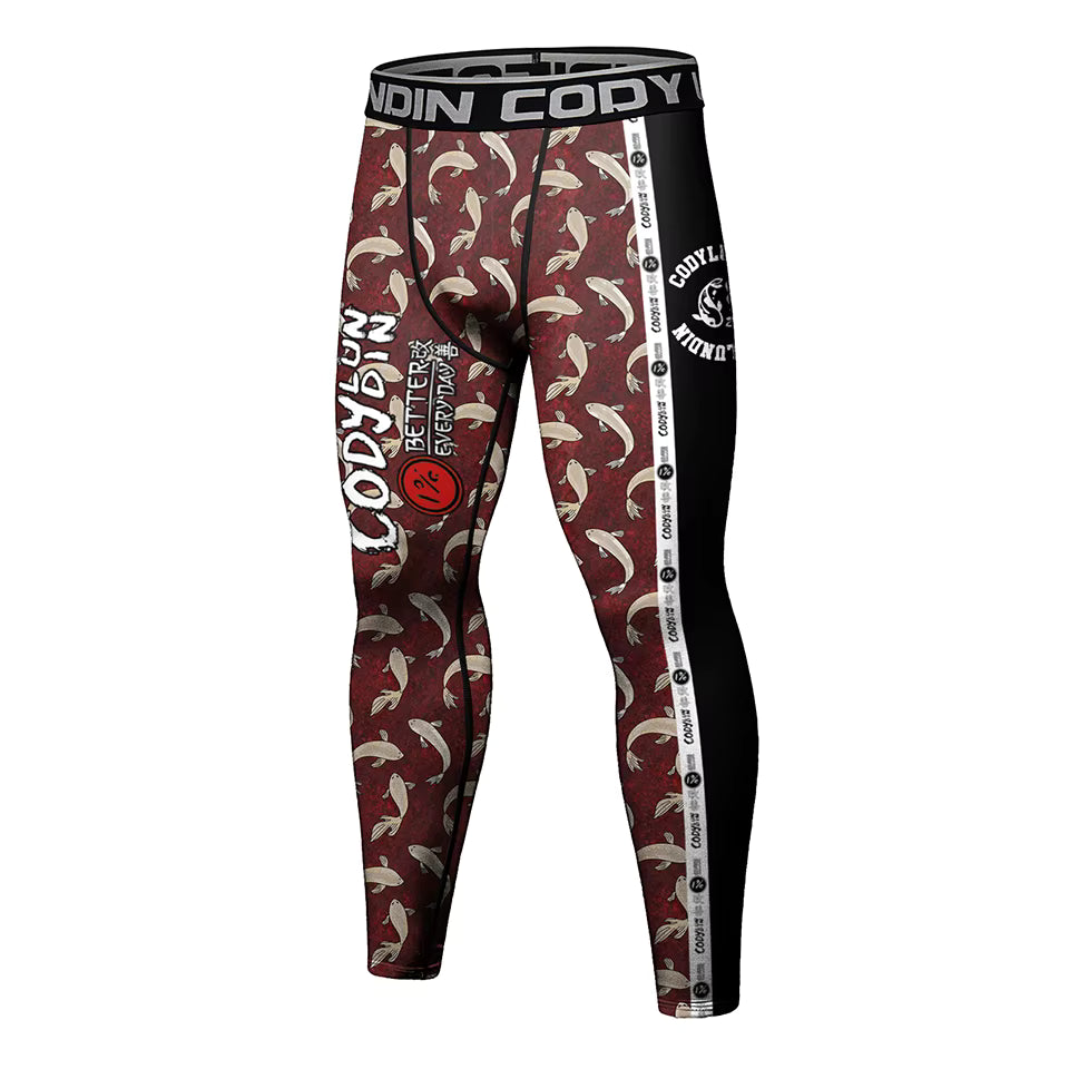 Red Koi grappling spats | Premium compression tights for BJJ, MMA & no-gi