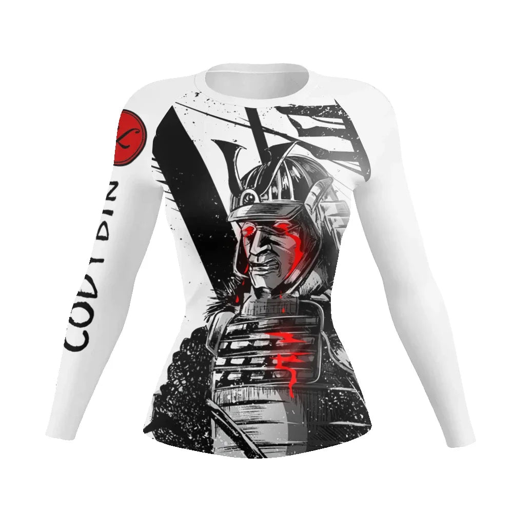 Samurai women's BJJ rash guard | Long sleeve compression top for grappling