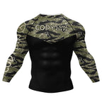 Camo BJJ rash guard men | Long sleeve compression top