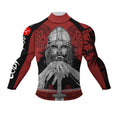 Red Viking BJJ rash guard | Long sleeve compression top - BJJ OUTLET