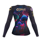 Neon Funghi Women's BJJ Rash Guard | Long Sleeve Compression Top For No-Gi