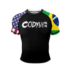 Dual Heritage BJJ Rash Guard | Short Sleeve Compression Top For No - Gi Grappling - BJJ OUTLET
