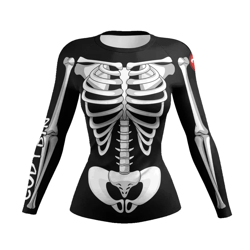 X - Ray women's BJJ rash guard | Long sleeve compression top for grappling - BJJ OUTLET