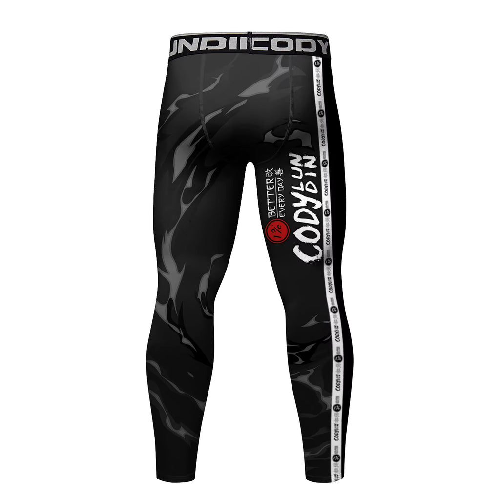 BJJ Spats - Always Injured Club - Men's No - Gi Jiu Jitsu & MMA Compression Grappling Tights - BJJ OUTLET