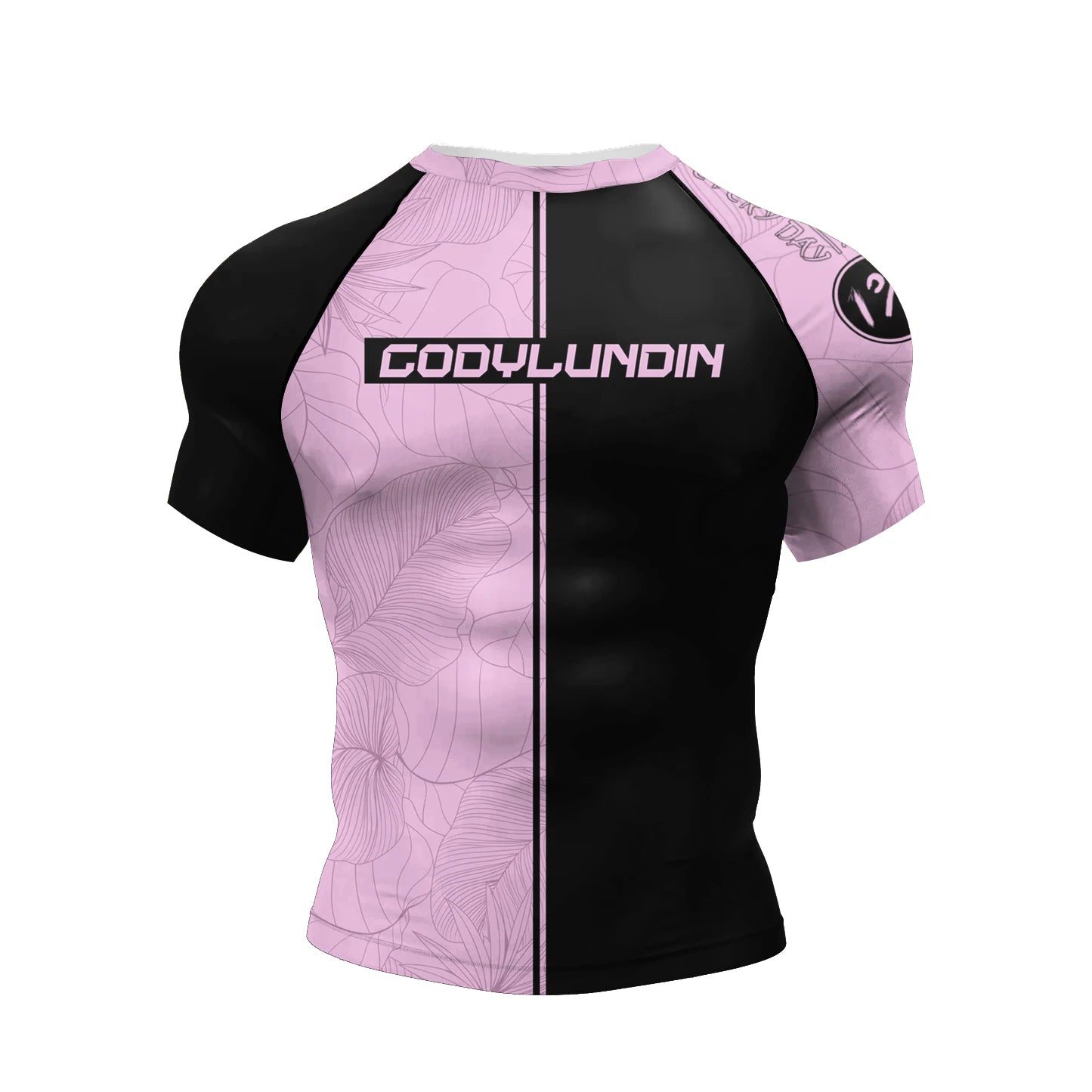 Pink & Black BJJ rash guard |  Compression top for grappling