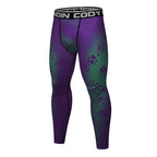 Purple & Green Hex grappling Spats | Compression Tights For BJJ & MMA - BJJ OUTLET