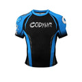 Blue Wave BJJ rash guard | Short sleeve compression top - BJJ OUTLET