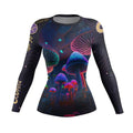 Neon Funghi Women's BJJ Rash Guard | Long Sleeve Compression Top For No - Gi - BJJ OUTLET