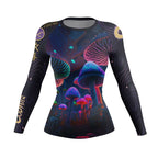 Neon Funghi Women's BJJ Rash Guard | Long Sleeve Compression Top For No-Gi