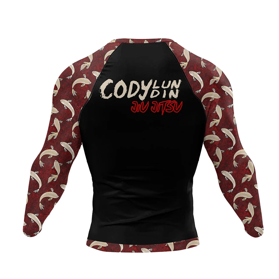 Red Koi BJJ rash guard | Premium compression top for MMA & grappling