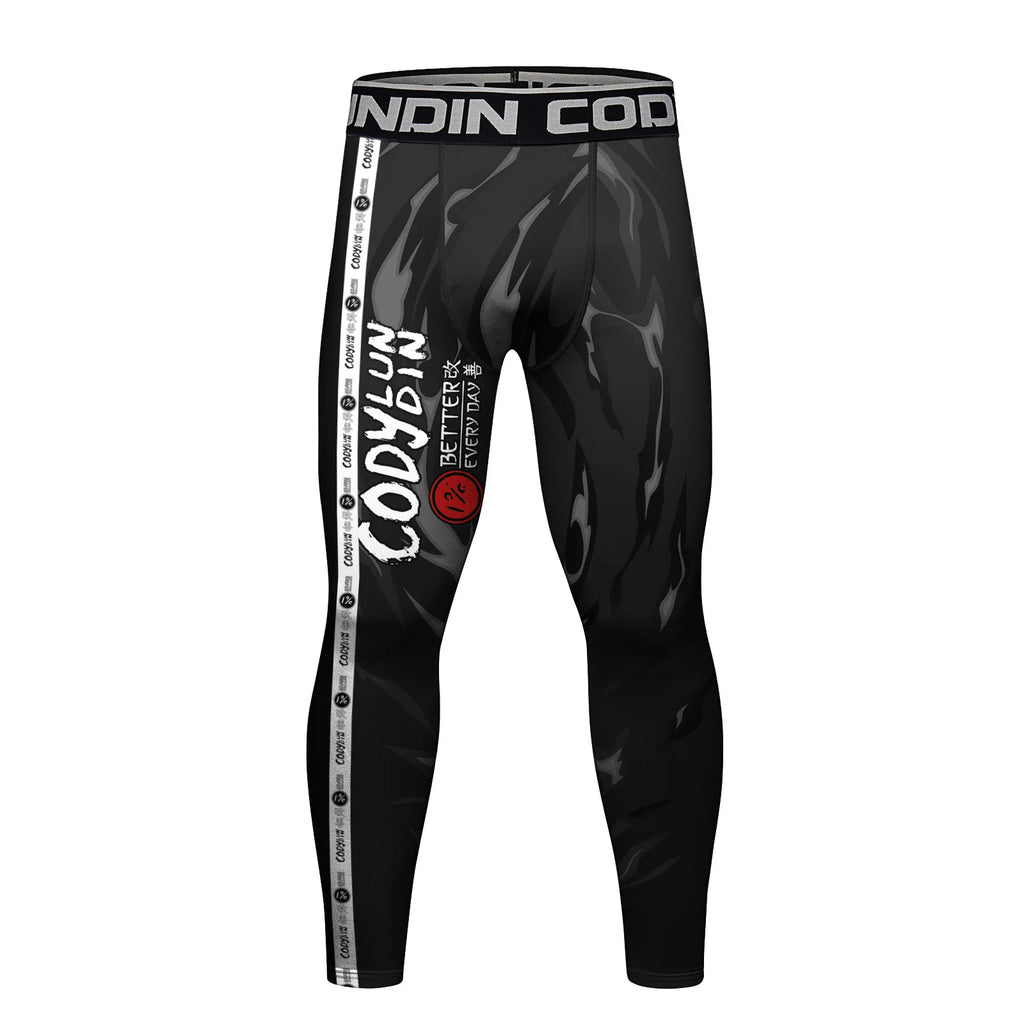 BJJ Spats - Always Injured Club - Men's No - Gi Jiu Jitsu & MMA Compression Grappling Tights - BJJ OUTLET