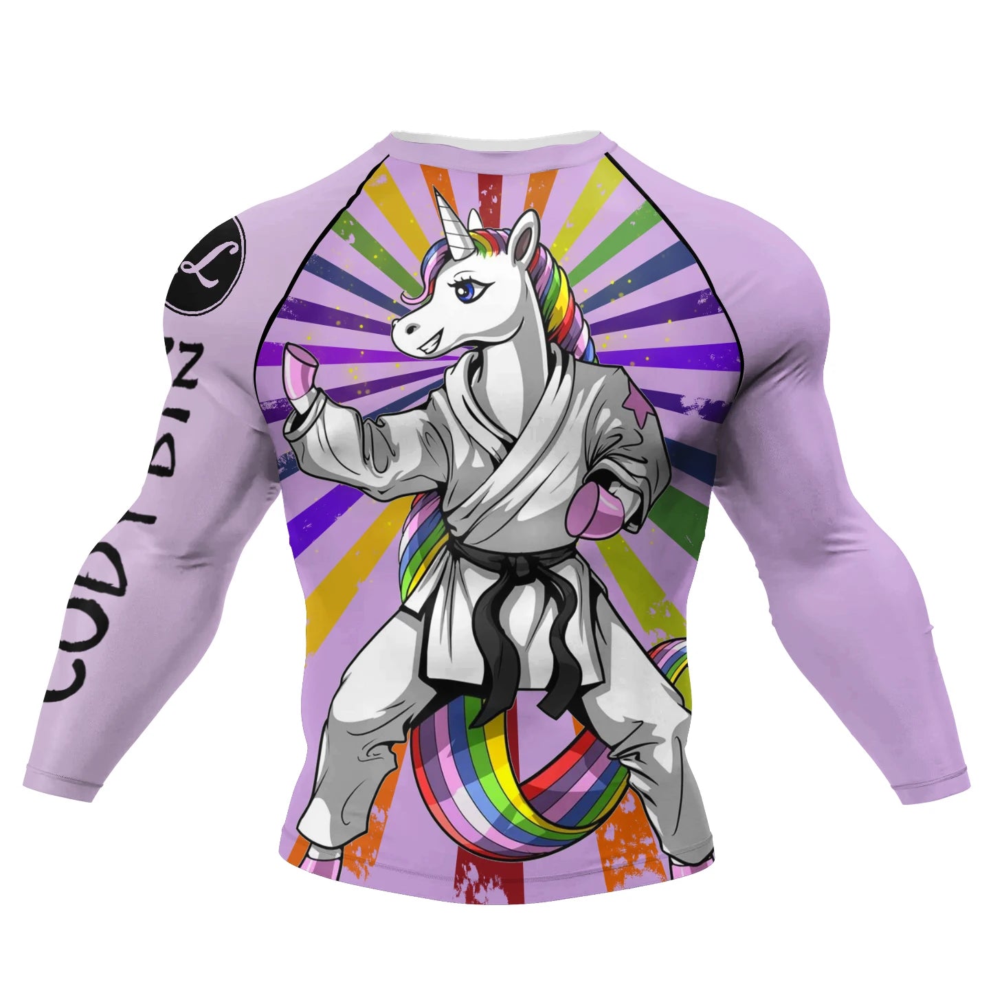Pink Pony BJJ Rash guard | Long Sleeve compression top for BJJ and Grappling
