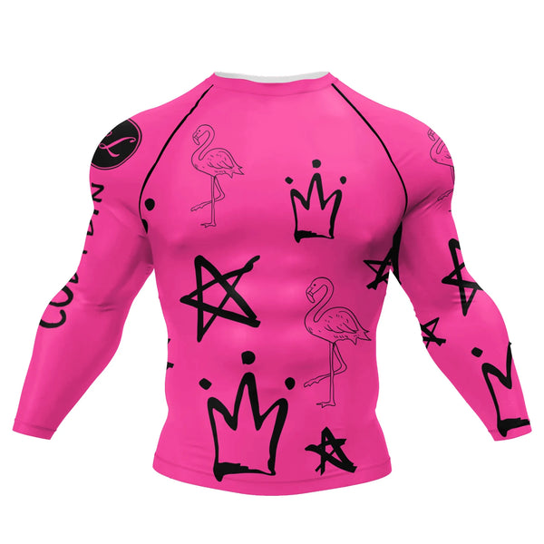 Pink Graffiti BJJ rash guard | Long sleeve - BJJ OUTLET