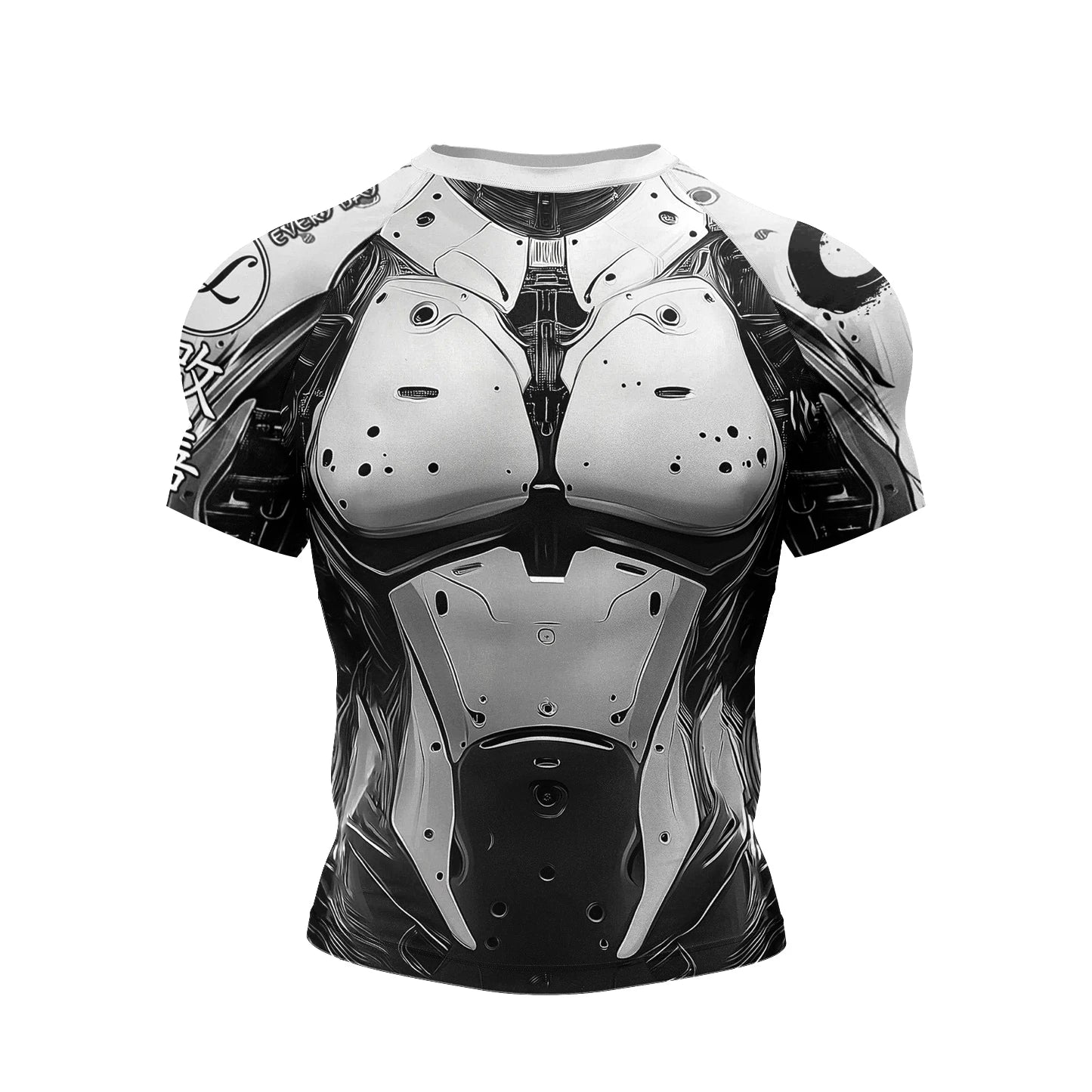 White Armor BJJ Rash Guard | Short Sleeve Compression Top For No - Gi Grappling - BJJ OUTLET