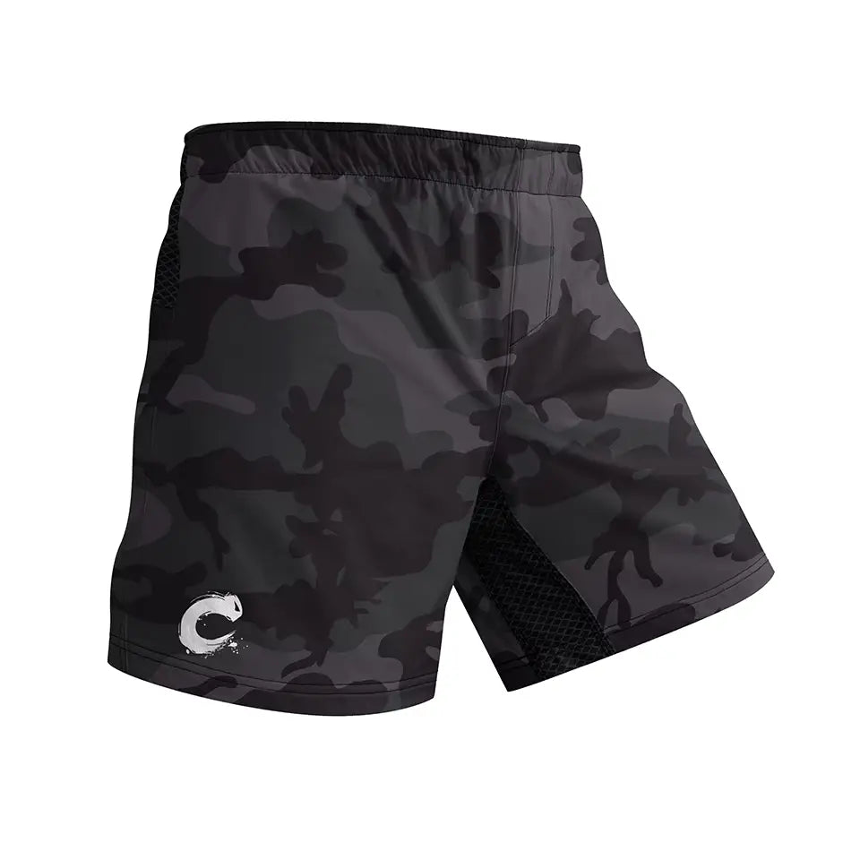 Black Camo Grappling Shorts | No-Gi BJJ & MMA Training Shorts